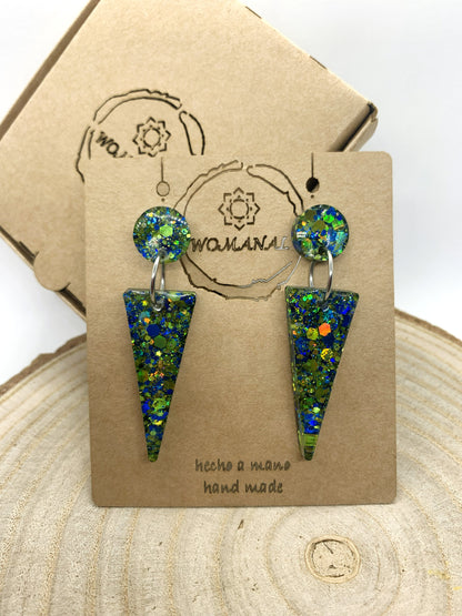 Pendientes Confeti Esmeralda