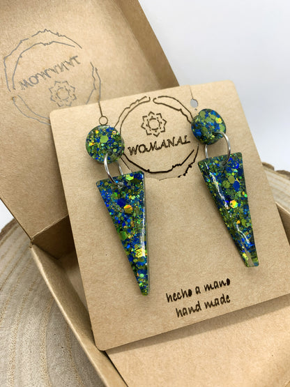 Pendientes Confeti Esmeralda